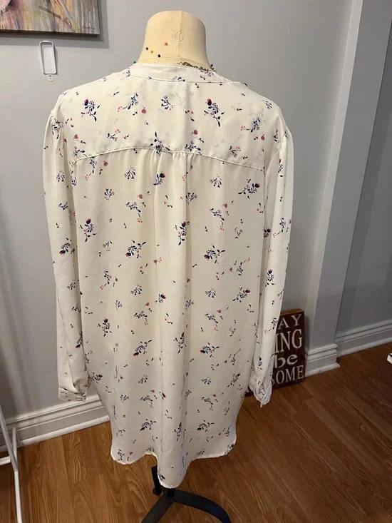 😍SHOW SPECIAL PENMANS Cream Floral Long-Sleeve Blouse XL - Picture 3 of 8